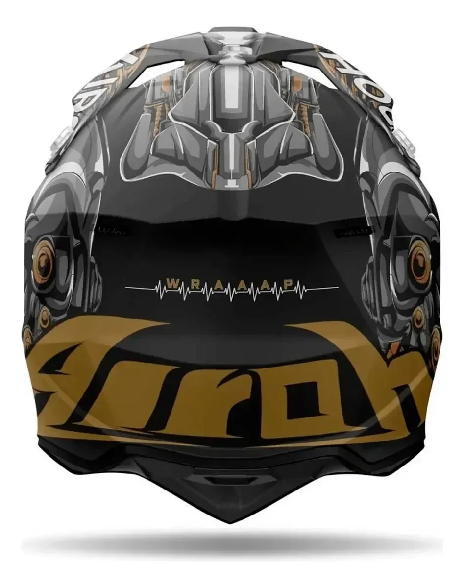 Capacete Airoh Wraaap Cyborg Matt Motocross Off Road Trilha – foto 3