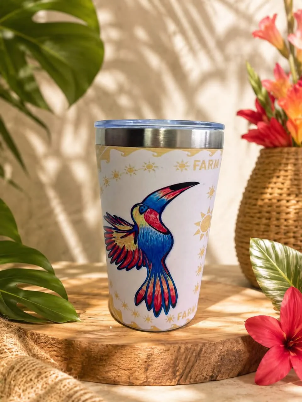 Copo Térmico Estampado Farm