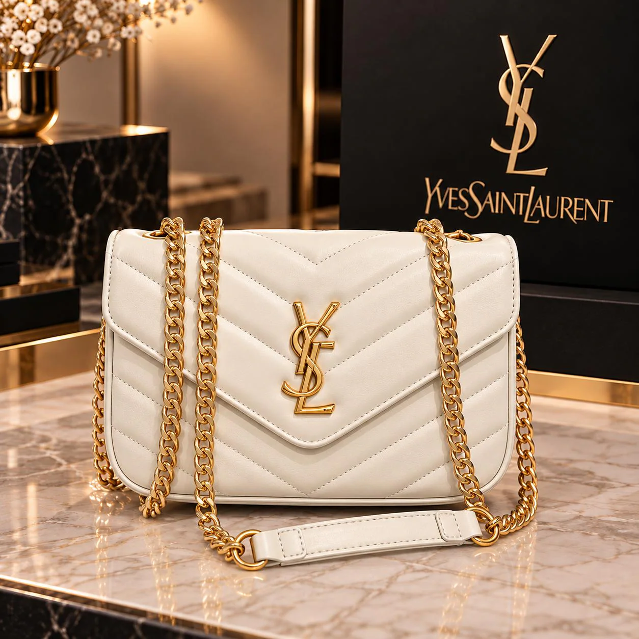 Bolsa Matelassê com Corrente