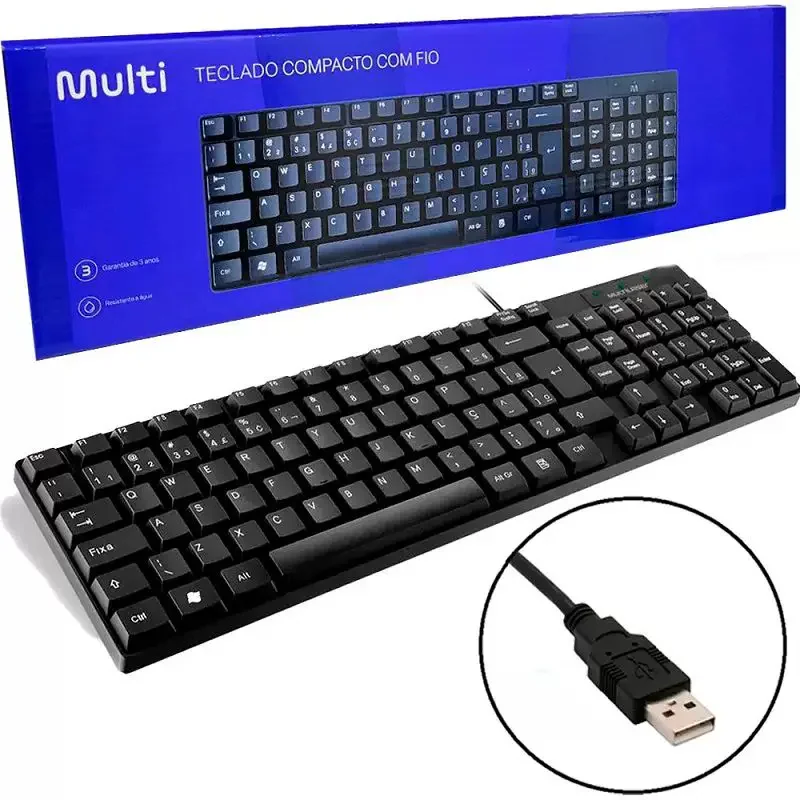 TECLADO MULTI COM FIO USB