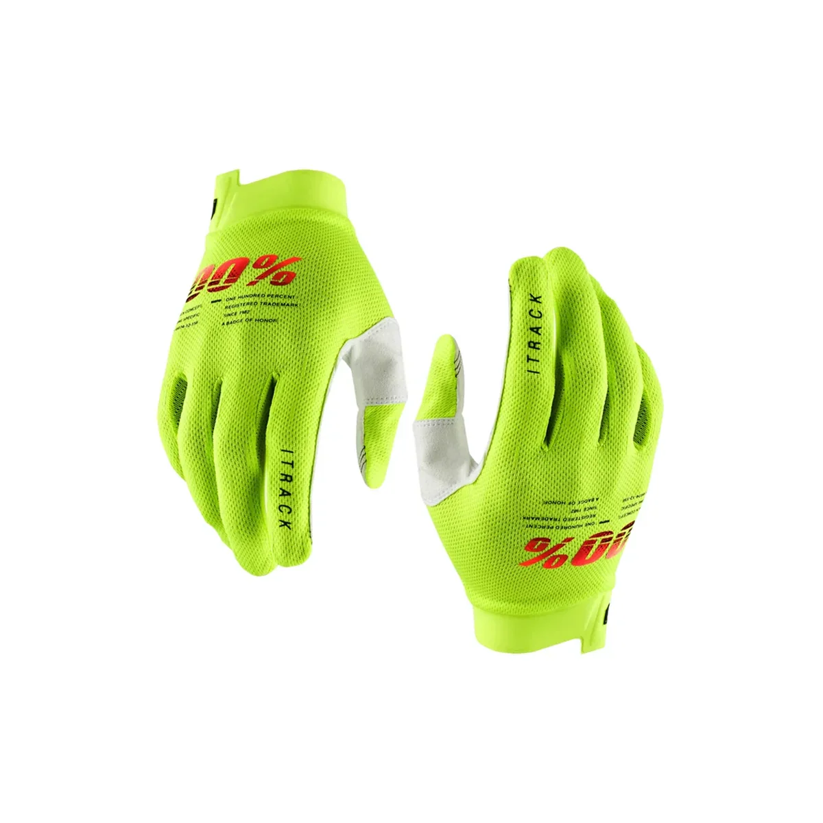 Luva 100% Itrack - Cor Amarelo Fluor Branco TAM. G