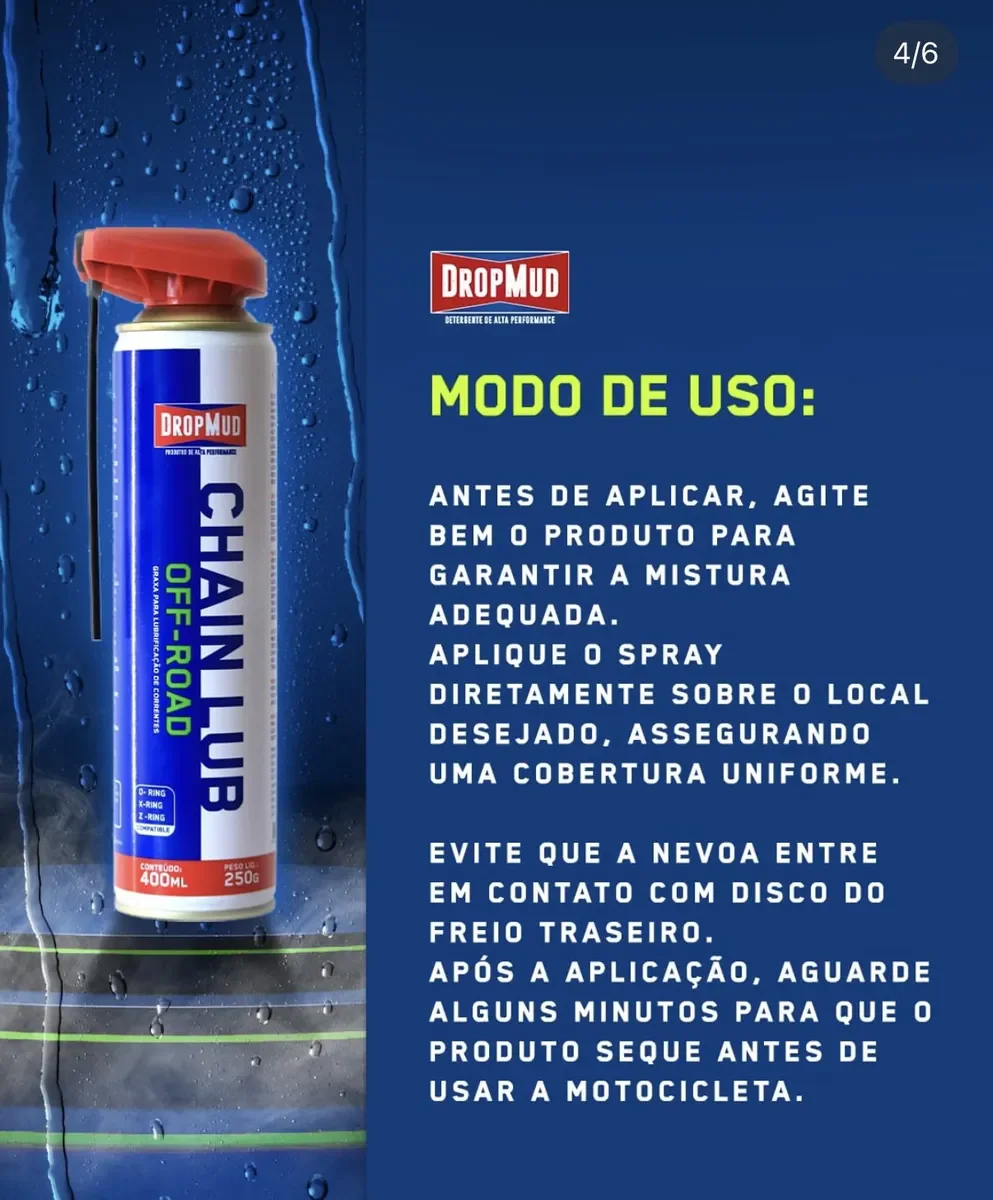 Spray Lubrificante Corrente Dropmud Off Road Chain Lub 400ml – foto 6