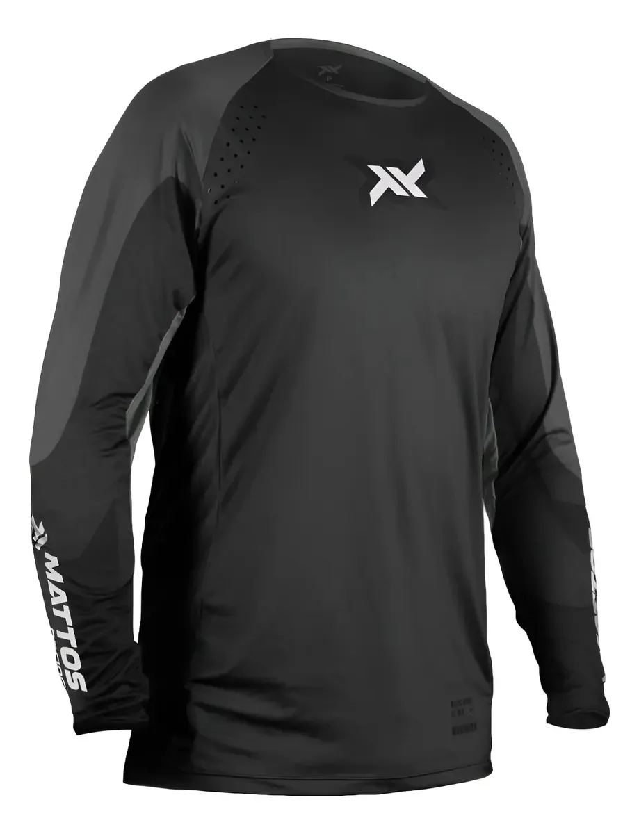 Camisa Motocross Mattos Pro Echoes Preto Trilha Off Road
