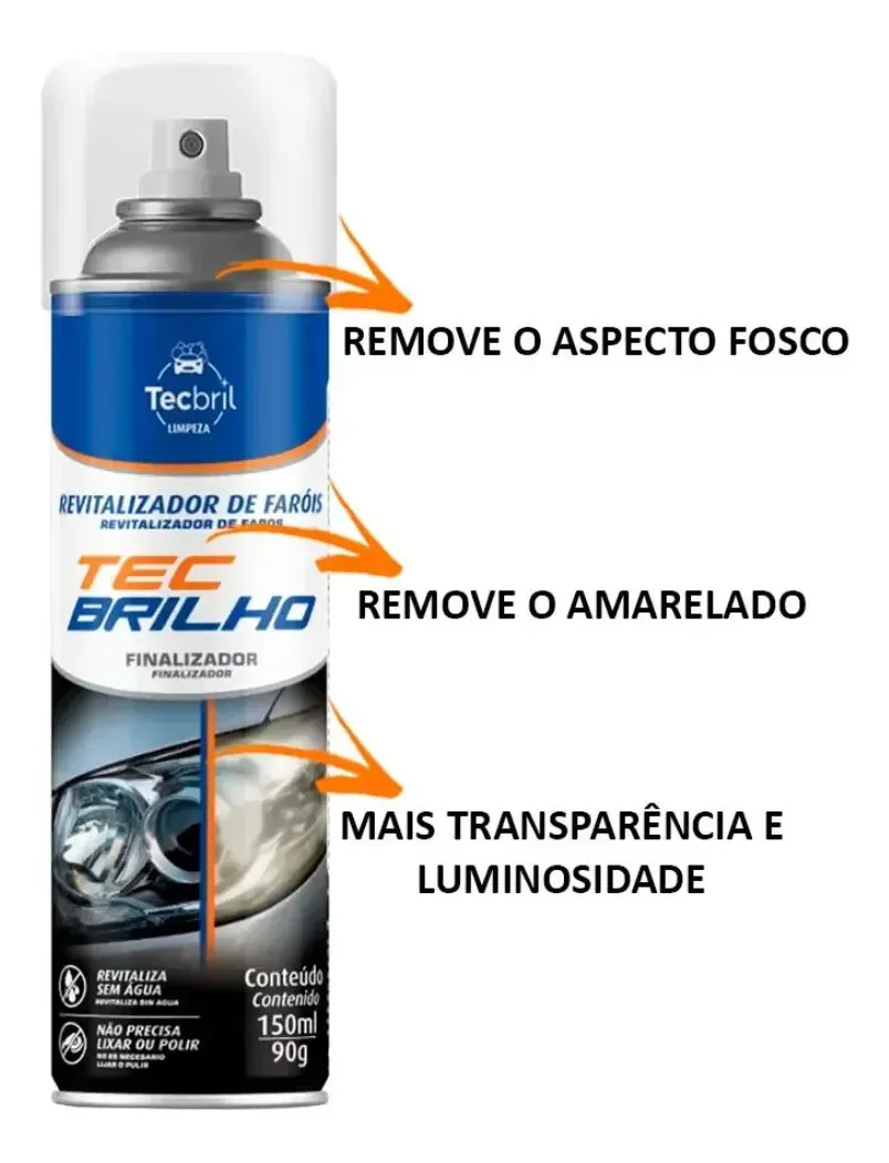 Revitalizador De Faróis Tec Brilho 150ml Incolor – foto 3