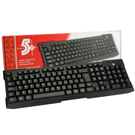 TECLADO 5+ OFFICE PRETO