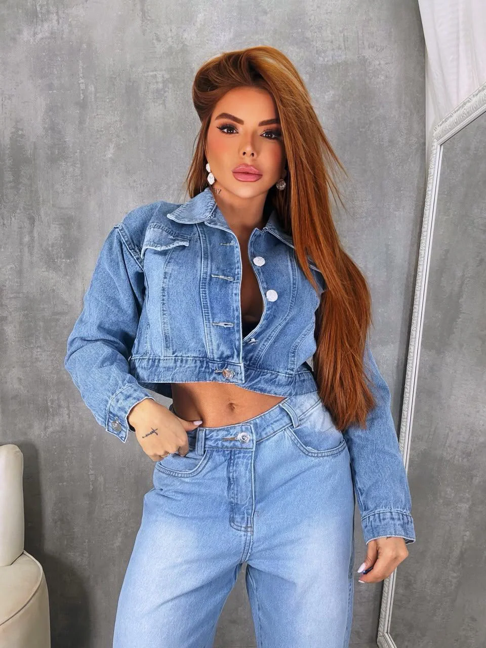 Jaqueta Cropped Jeans Clara
