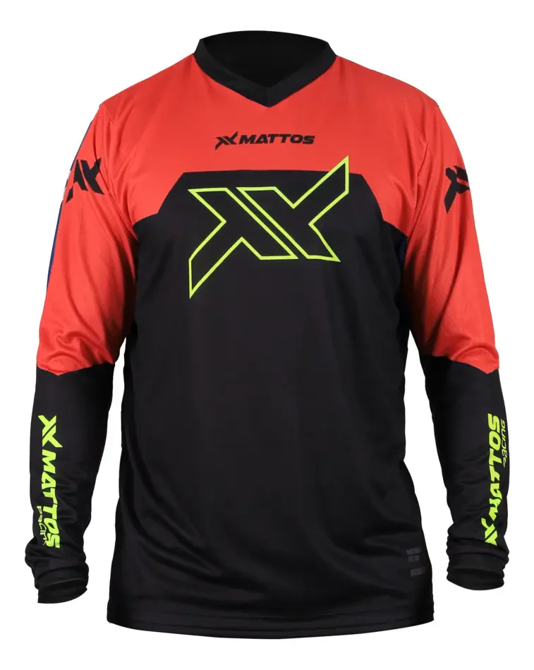 Camisa Off-road Mattos Racing Multi Preta/vermelha