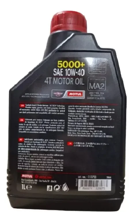 Motul 5000+ 10w40 Hc Tech Oleo Lubrificante Motos 4t Ma2 – foto 2